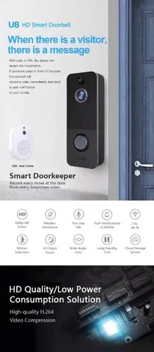 VIDEO PORTERO WIFI RECARGABLE U8